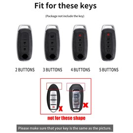 ontto Car Key Cover fit for Nissan Ariya B6 B9 X-trail T32 T33 Qashqai J12 Altima Teana Rogue 2022-2025 Carbon Fiber Metal Key Fob Holder Case Keychain Keyring Shell Accessories 4 buttons Red White
