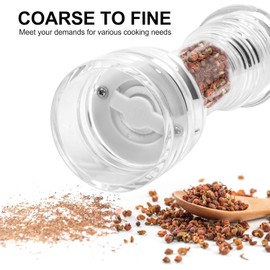 Sonhomay Clear Acrylic Salt and Pepper Grinder Set, Manual Pepper Mill and Salt Shaker Set, Salt and Pepper Mills with Adjustable Coarseness, Refillable Manual Pepper Mill Kitchen Grinding Tool