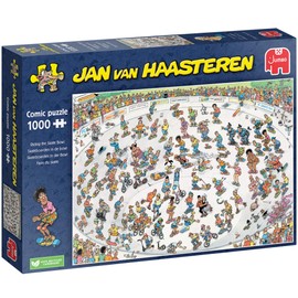 Jan Van Haasteren Riding the Skate Bowl - 1000 Piece Adults Puzzle & Comic Puzzle - Large Jigsaw Puzzle for Adults - 100% Recycled Cardboard 1000Pc Jigsaw, Fun Adult Puzzle - Dimensions 68 x 49cm