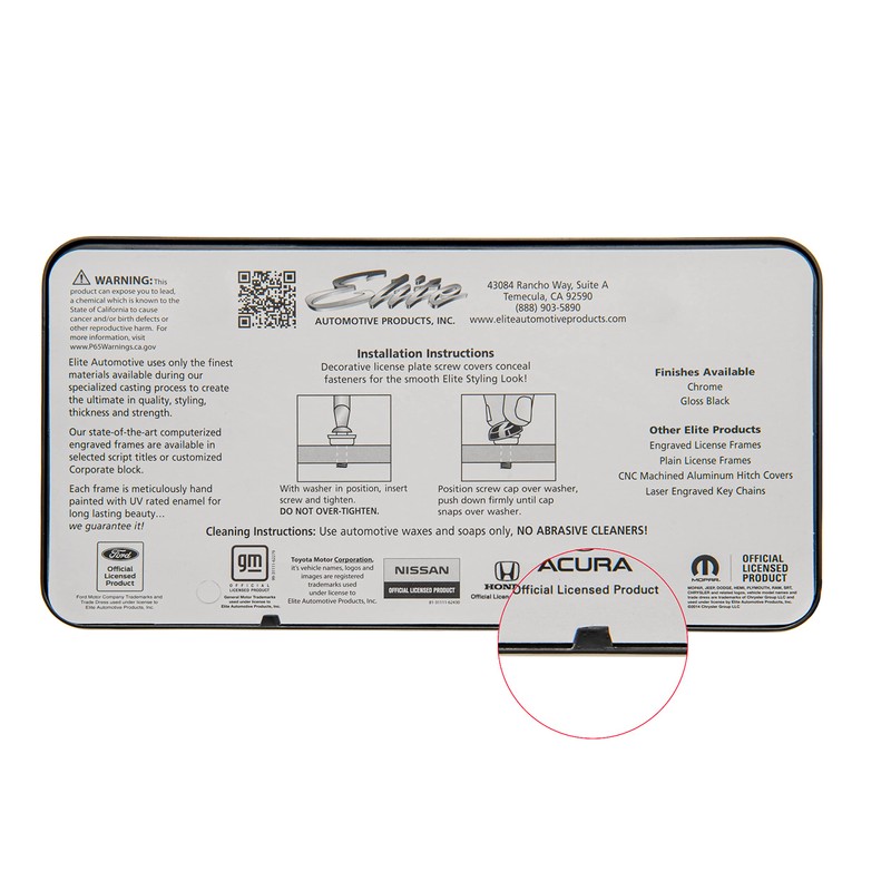 GMC Denali Black License Plate Frame.