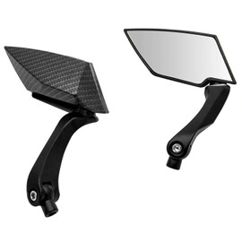 TOTMOX Motorbike Side Mirrors 8mm/10mm Universal Aluminum Carbon Style Diamond Blade Design Rear View Mirrors for Motorbike Motorcycle Scooter Mope, etc.