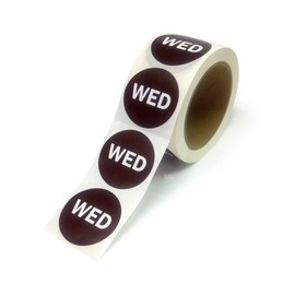 NextDayLabels - 2" Round Inventory Control Day of The Week Labels - 500 Per Roll (WED)