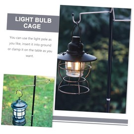BESPORTBLE 1set Outdoor Folding Lamp Rack Light Pole Hanger Double Hooks for Camping Hiking Fishing Portable Light Stand for Lanterns and Outdoor Use