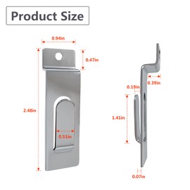 Mewuthede Slatwall Utility Hooks, 10pcs Metal Notch Picture Display Hooks Commercial Slatwall Picture Hook Hangers Painting Hook for Photo Frame Painting Arts Center Slat Panel (Silver)