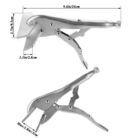 LANIAKEA 2PCS Locking Sheet Metal Clamps 9.4'' Heavy Duty Sheet Metal Grip Tool Duck Bill Pliers Tool Heat-Treated Plated Welding Pliers