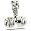 Men's Stainless Steel Stack Plate Dumbbell on Linked Chain Necklace-Phil