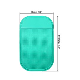 sourcing map 5pcs Car Dashboard Anti-Slip Mat 5.5" x 3" Universal Sticky Dash Pad Washable Reusable Car Non-Slip Mats for Phone Keys Sunglasses Electronic Devices, Green