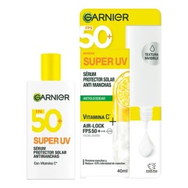 Protector Solar Facial Garnier Super UV Fluido FPS 50+ con Vitamina C – Antimanchas & Antibrillo 40ml