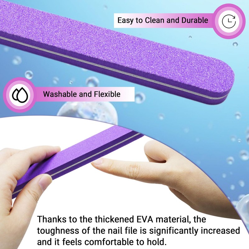 Professional Nail Files 100/180 Grit Nail File, Double-Sided Thickened Fingernail