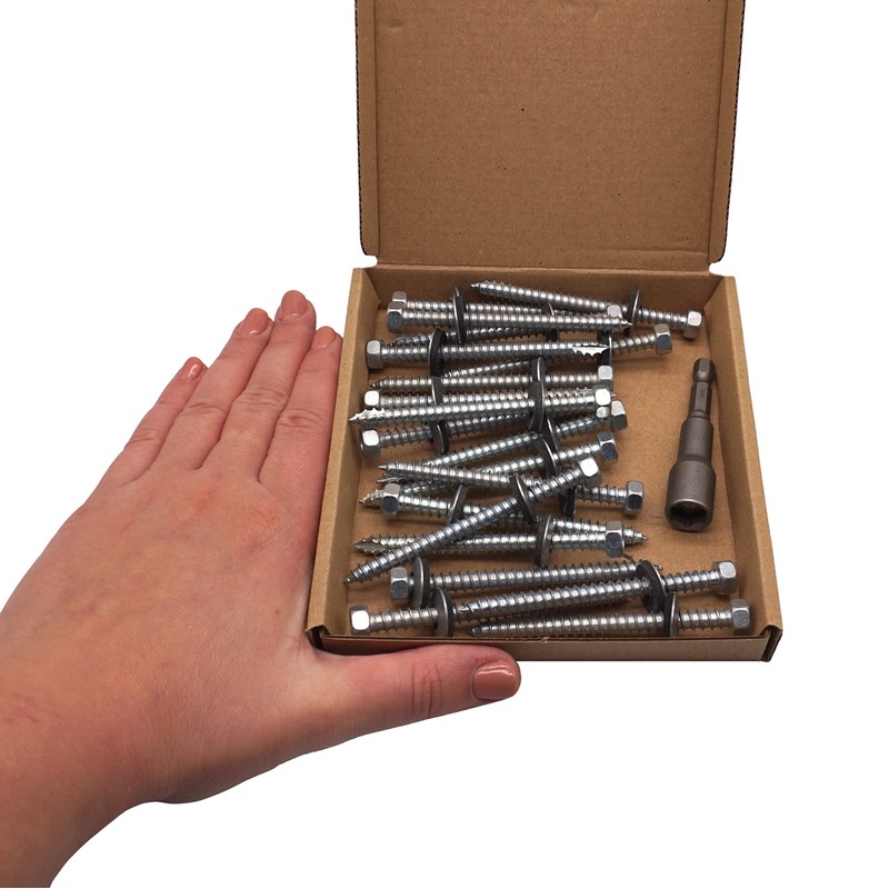 SKIR'CO (Pack of 20) Zinc Plated Roofing Screws 6.5 x