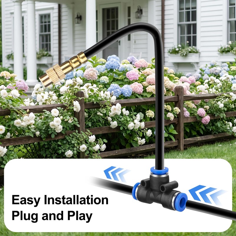 100FT Drip Irrigation System Kit, 1/4 Inch Garden Watering System