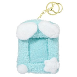 NEWEST Plush Kpop Photocard Holder with Keychain, Blue Sky White Clouds ID Badge Holder Protector Cover, Soft Cartoon Story Design Photo Case Sleeves for Idol ID Card Student Worker Bag Charm