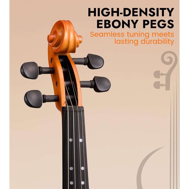Violin 3/4 Full Size, Beginners Fiddle Kit with Case &