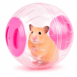 SEAFON Esfera para Hamster De 12 cm, Plástico Resistente a caídas, Tres Diferentes Colores Azul Naranja y Rosa, Cuenta con Respiraderos. (Rosa)
