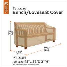 Classic Accessories Terrazzo Water-Resistant 75 Inch Patio Bench/Loveseat Cover, Patio Furniture Covers