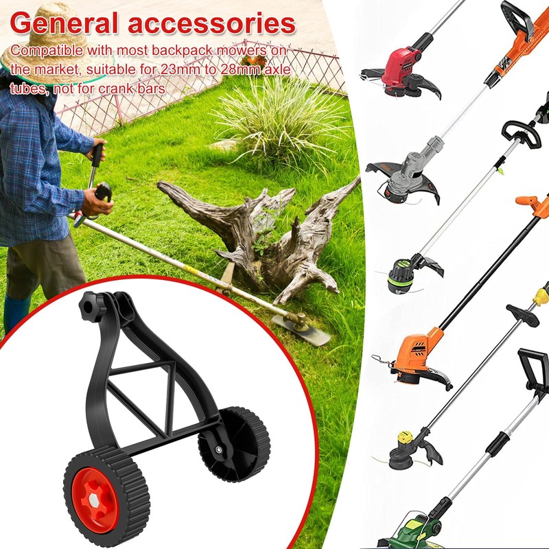 Weed Trimmer Support Wheel Adjustable Lawn Mower Auxiliary Wheels User-Friendly