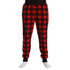 #followme Men's Microfleece Jogger Pajama Pant 45912-10195-RED-S