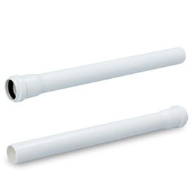HT Pipe Waste Water Pipe with Sleeve Diameter 32 mm x 315 mm Length White PVC Duct Pipe Drain Pipe with Rubber Seal Sewer Pipe System Hot Water Chemical Resistance Waste Water Installation