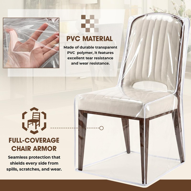 Zipcase 4 Packs Clear All Cover in Plastic Dinning Chair