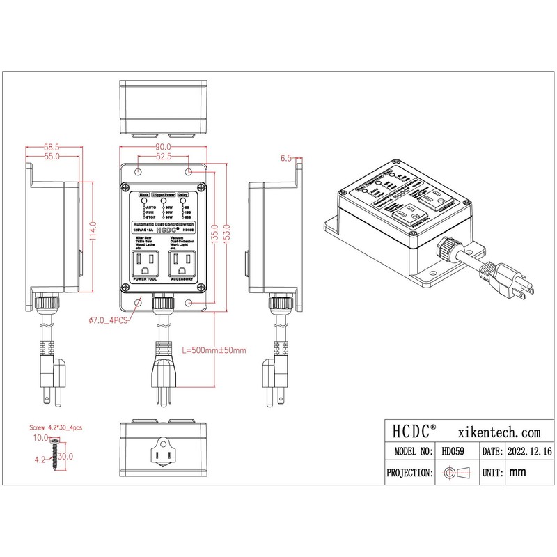Automated Vacuum Switch Automatic Shutoff, Automatic Dust Control Switch -