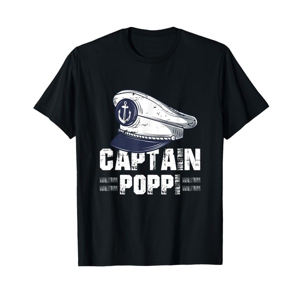Captain Poppi Sailing Captain Hat Boat Owner Boating Sailer T-Shirt