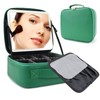 SLUMAZI Travel Makeup Bag with LED Mirror Travel Makeup Organizer