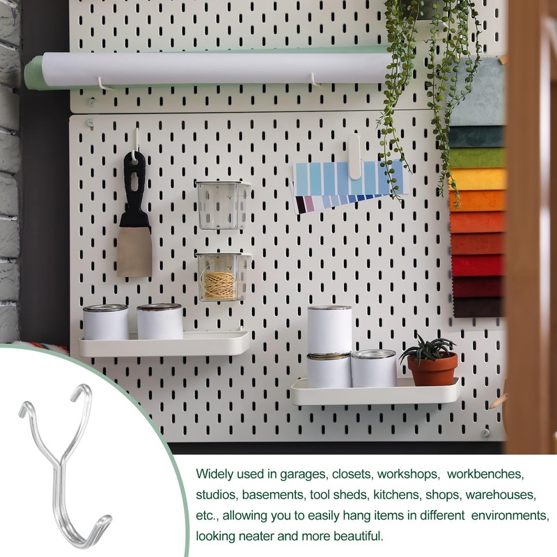 sourcing map 50Pcs Pegboard Hooks, Stainless Steel 1 Inch Spacing