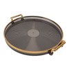 Round Tray with Gold Handle Elegant Multi Functional Golden Rim