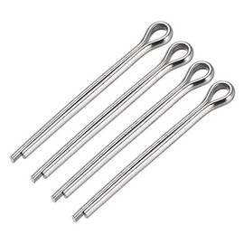 sourcing map Split Cotter Pin - 5mm x 60mm 304 Stainless Steel 2-Prongs Silver Tone Fastener Clip Key 4Pcs