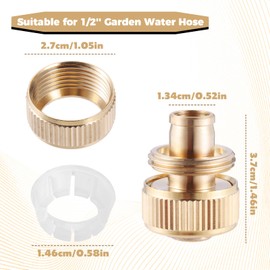 DRELD Pack of 2 Brass Hose Connectors, Garden Hose Quick Couplings for 1/2 Inch Garden Hose, Hose Coupling Easy Connection, Quick Fix Extension Connection