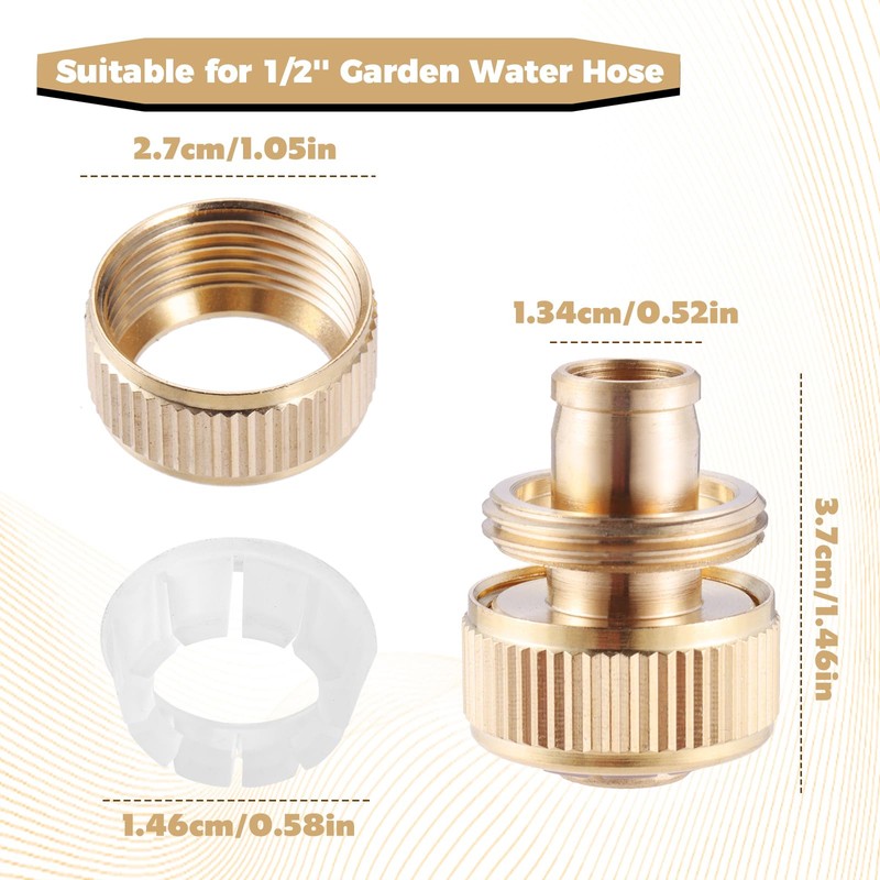 DRELD Pack of 2 Brass Hose Connectors, Garden Hose Quick