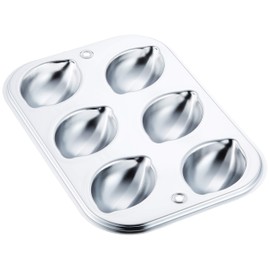 タイガークラウン ケーキ型 シルバー 190×273×24mm レモン型6P スチール クロームメッキ 918