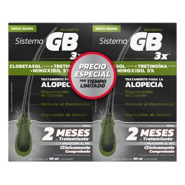Pack X2 Sistema Gb 3x Anticada Para Hombre Cu De 60 Ml