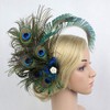 Frcolor 1920 Peacock Feather Hair Clip Gatsby Flapper Peacock Feather