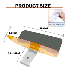 Merdege Car Sun Visor, Stretch-Type Anti-high Beam Goggles, Automobile Interior Supplies, Universal for Most Cars, Trucks and Vans (Yellow #Stretch)
