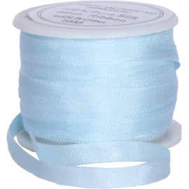Threadart 100% Pure Silk Ribbon - 2mm Pale Blue - No. 600 - 10M (11 Yards)