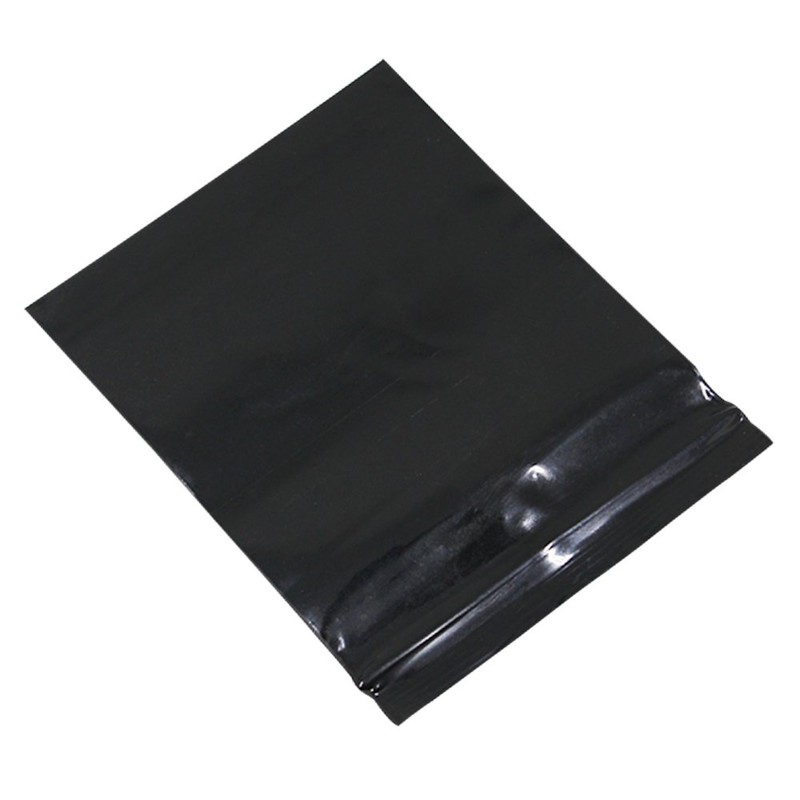 PABCK 100 Pieces Black Reclosable Zip Bags 5.1mil Thickness Poly