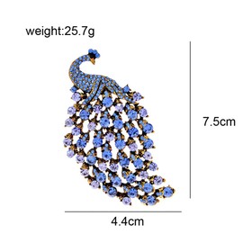 Crystal Peacock Brooch Pin Enamel Big Bird Party Office Casual Brooch Pin for Women Ladies Coat Jacket Dress Hat Scarf Shawl Brooch Pin Badges Accessories Jewellery Gifts