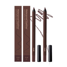 Waterproof Eyeliner Pencil, 2025 Waterproof Eyeliner Duo Sharpenable Eye Pencil, Longwearing Eye Makeup with Ultra-Fine Tip, Silky Smooth and Easy To Color (Pack of 2, Plum)