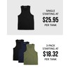 INTO THE AM Men's Essential Tank Tops 3 Pack -