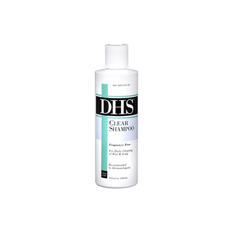 DHS Clear Shampoo Fragrance Free 8 oz (Pack of 5)