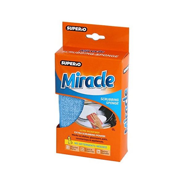Superio Ultra Micro Fiber Miracle Scrubbing Sponge 1 Pack (Blue)