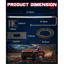 OFFROADTOWN Amber LED Grille Light for 2014-2018 Chevy GM Silverado 37 Inch Curved Amber LED Grille Light Bar Kit DRL Silverado Accessories Warning Lighting Front Grille Mount