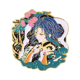 Genshin Impact Xiao Brooch Pin - Xiao Characters Cosplay Enamel Brooch Lapel Pin - Gift for Fans, Women and Girls (xiao b)