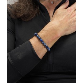 Cherry Tree Collection - Small, Medium, Large Sizes - Gemstone Beaded Bracelets For Women and Men - 8mm Round Beads (Dumortierite - Medium)