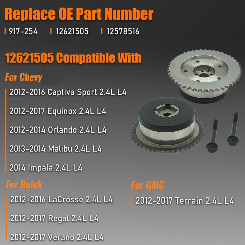 12621505 VVT Sprocket Cam Phaser Intake Exhaust Gear for 2012-2017