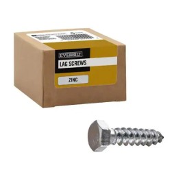 Everbilt 25 Pack EVERBILT 3/8 inch x 1-1/2 inch Hex Zinc Plated Lag Bolts Screws 506370
