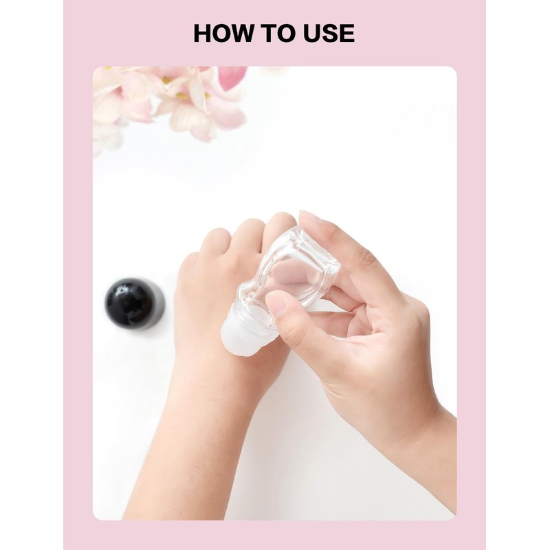 Eoglirie Glass Deodorant Roller Bottle, Leak Proof Refillable Roller Bottles