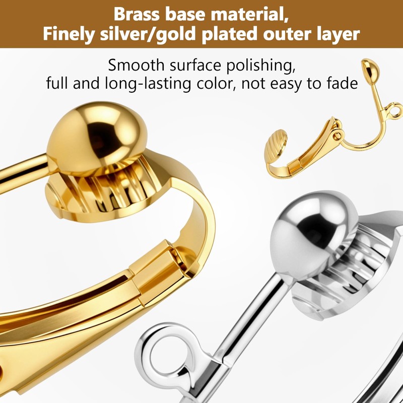 40 Pack Clip Earring Converters, Post to Clip On Earring