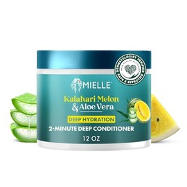 Mielle Organics Acondicionador Profundo De 2 Minutos Mielle - Acondicionador Hidratante Para Cabello Seco, Rizado Y Con Textura Con Melón Kalahari Y Aloe Vera - Tratamiento Suavizante, Desenredante Y